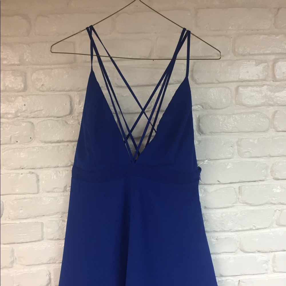 Fab’rik Blue Crisscrossed back mini dress